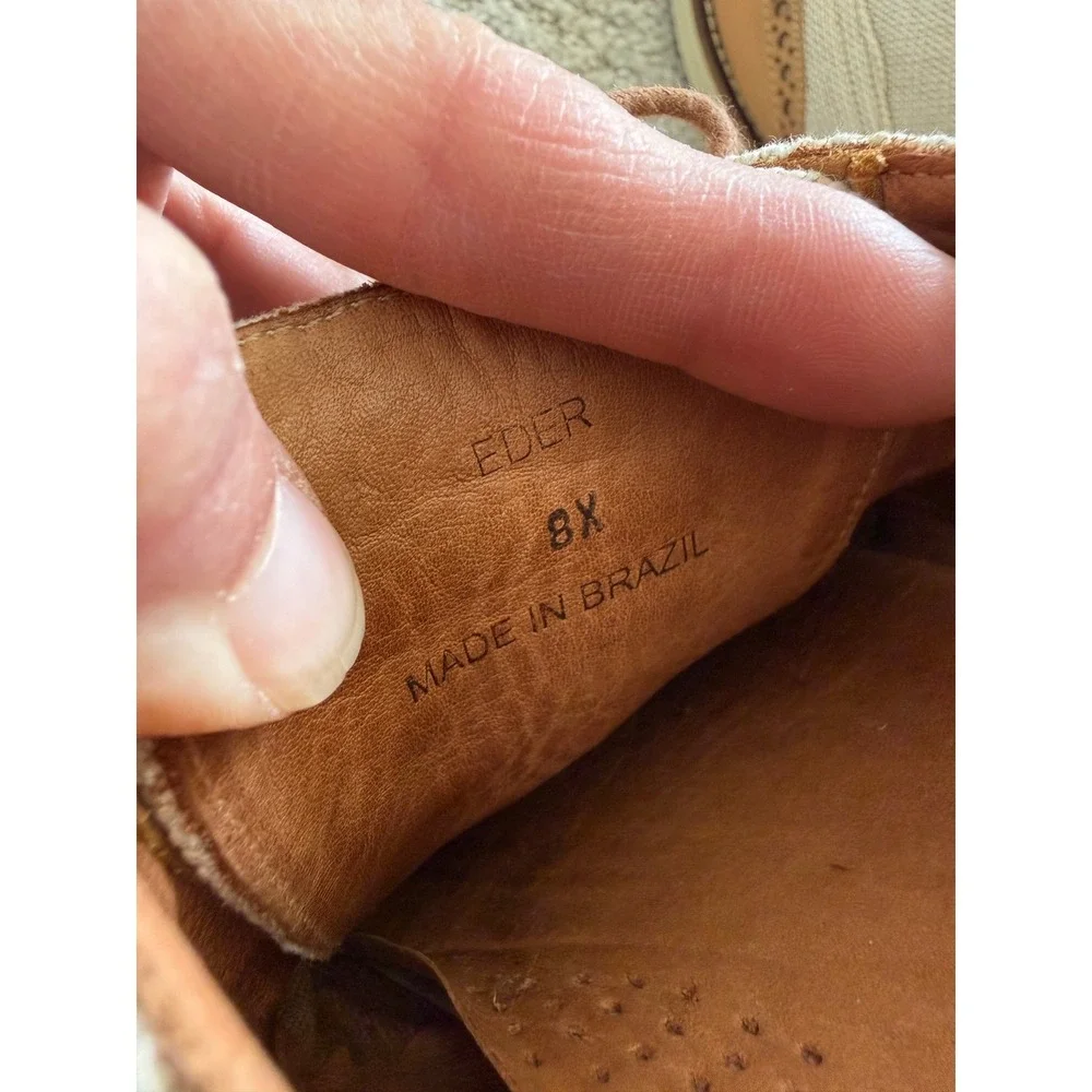 Donald J‎ Pliner EDER Wingtip Oxford Men Tan Suede Canvas Brogue Dress Shoes 8X